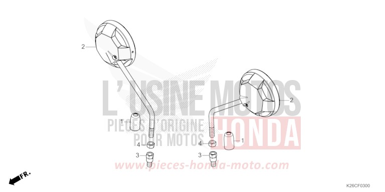 MIRROR for MSX GROM A MAT GUNPOWDER BLACK METALLIC (NH436) from 2024